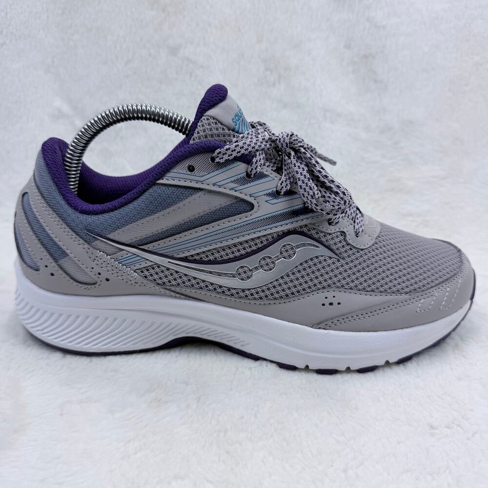 Saucony Cohesion 14 Women's Gray Purple Running Shoes Size 8.5 Athletic Sneakers